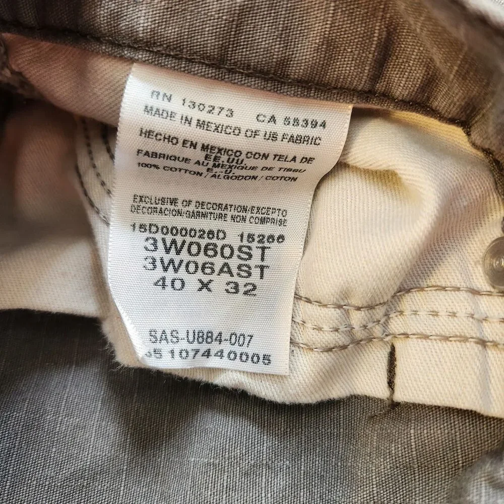 Wrangler RIGGS Mens 40x32 Gray Workwear Ripstop Ranger Cargo Carpenter Pants
